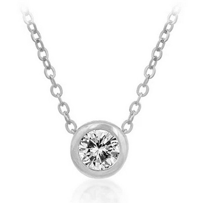 ShineHigh Cubic Zirconia Heart Silhouette Pendant – Rhodium-Plated Necklace with Clear CZ Stones and 16”+2” Chain – Elegant Fashion Jewelry