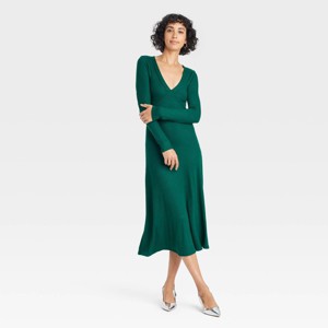 Women's Long Sleeve Midi A-Line Dress - A New Day™ - 1 of 3