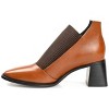 Journee Signature Womens Genuine Leather Stylla Square Toe Stacked Ankle Booties - 2 of 4