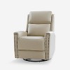 Hilario Fall 30.31''Wide Genuine Leather Swivel Rocker Recliner  Deal of the day | ARTFUL LIVING DESIGN - 3 of 4