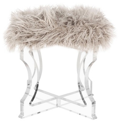 Delcie Sheepskin Ottoman Clear - Safavieh