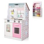 Costway Kids Kitchen Playset & Dollhouse 2-In-1 W/ Accessories & Furniture For Toddlers