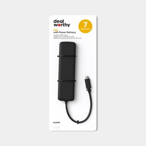 USB-C 7-in-1 Hub with 1-4K HDMI 2-USB-A Gen 3 1-USB-C Aux SDTF Reader and Power Delivery - dealworthy™ - 1 of 3