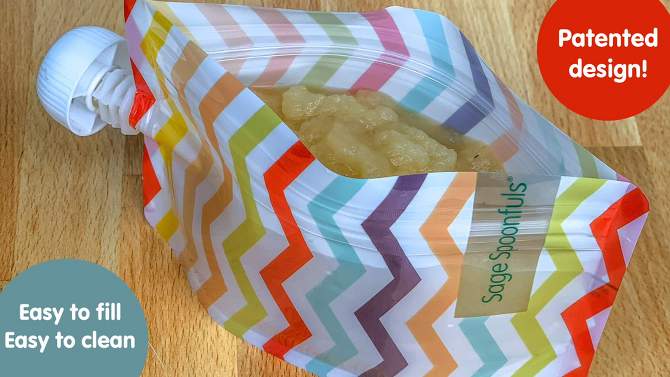 Sage Spoonfuls Reusable Baby Food Pouches - Chevron - 6pk, 2 of 9, play video