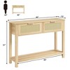 Entryway Table with 2 Drawers, Boho Console Table for Living Room and Hallway, Wood Sofa Table with Storage for Foyer and Entryway Decor - 2 of 4