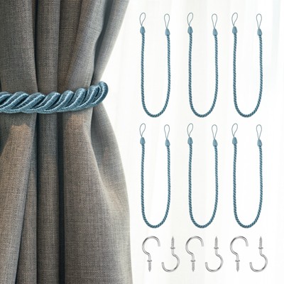 Unique Bargains Handmade Woven Braided Metal Screw Hooks Curtain Tiebacks