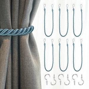 Unique Bargains Handmade Woven Braided Metal Screw Hooks Curtain Tiebacks - 1 of 4