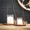 11.75" & 13.75" Triangular Wire Frame Lanterns - Set of 2, Multicolor - 3 of 4