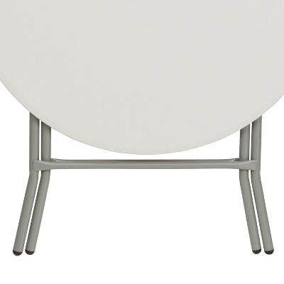 Luna Compact 31.5" White & Gray Round Folding Event Table