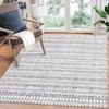 2 x 6 ft Polyester Black Rectangular Dining Room Laundry Bathroom Kitchen Geometric Stripped Print Modern Machine Washable Runner Rug - 3 of 4