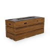Rodeo Outdoor Rectangle Fire Pit - Teak - Christopher Knight Home - 4 of 4