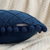 REGALWOVEN Geometry Velvet Couch Throw Pillow Covers with Pom-poms for Farmhouse Home Decor 1 Pc - 3 of 4