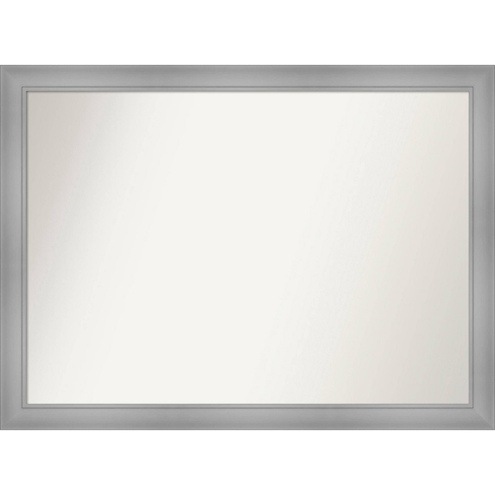 Photos - Wardrobe 42" x 31" Non-Beveled Flair Bathroom Wall Mirror Polished Nickel - Amanti Art: Includes Mounting Hardware