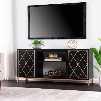 Nessnal Media Console with Storage Black - Aiden Lane