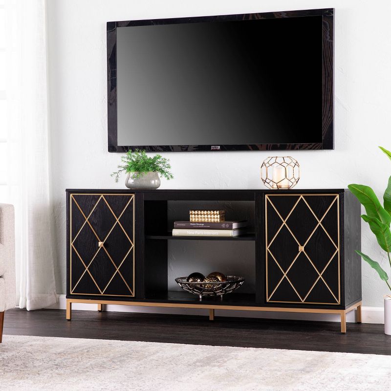 Nessnal Media Console with Storage Black - Aiden Lane, 1 of 13