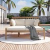 Whisen Outdoor Daybed, Patio Daybed with Four Pillows, Wooden Outdoor Bed with Curved Armrests - 3 of 4