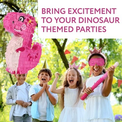 Impresa Pink Dinosaur Pinata for Jurassic Size Fun at Parties and Celebrations - Pink Girl T-Rex Dino Pinata