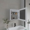 GlasFlength Decorative Wall Mirrors Wall Art Bathroom Decor Cabinet Wall Mount Vanity Medicine with Mirror for Bathroom, White, 5.7"*18.6"*20.5" - 3 of 4