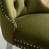 Okak Modern Comfy Dining Chairs Set of 2, Tufted Velvet Upholstery Kitchen Chairs with Chrome Stainless Metal Legs & Nailhead Trim - 2 of 4