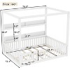 Twin/Full Montessori Floor Bed Canopy Bed Frame with Built-in Shelves & Safety Guardrails - ModernLuxe - 4 of 4