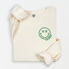 Simply Sage Market S.W.Smiley Embroidered Simple Wink Bold Lightweight Garment Dyed Sweatshirt - 2 of 4