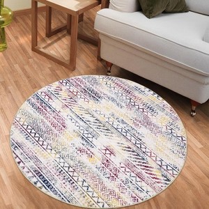 Bedroom Carpet, Indoor Bohemian Style Carpet, Soft Non-Slip, Machine Washable, Bedroom/Office/Living Room/Dining Room Soft Decorative Carpet - 1 of 4