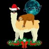 Men's Design By Humans Llama With Glasses Sleeping Sloth Christmas Santa By TeeShirtMadness T-Shirt - 2 of 4