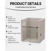 Frameless Sliding Bath Door, 8mm Tempered Glass, Stainless Steel Frame and Metal Baffle - 3 of 4
