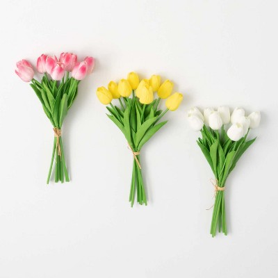 Sullivans Artificial Springtime Blooming Tulip Bush Set of 3, 13.5"H Multicolored