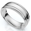 Pompeii3 Mens 14K White Gold 6mm Brushed Wedding Band Ring New - 3 of 4