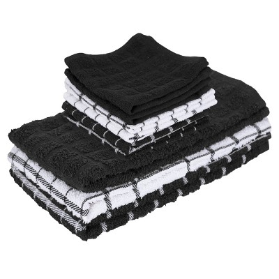 John Ritzenthaler Co. Ritz 3-Pack Terry Check Kitchen Towel Set and 6-Pack Terry Check Dish Cloth Set