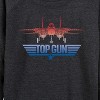 Women's - Top Gun - Top Gun Fighter Jet Logo Lightweight French Terry Wide Neck Long Sleeve Shirt - 2 of 4