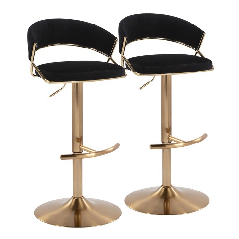 Lumisource Set Of 2 Jie Adjustable Swivel Barstools Target