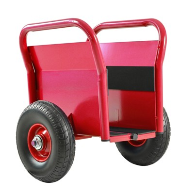 DSVIMOY Slab Dolly with Two Handles, 10" Solid Tires, Super Weight 1000 LBS for Heavy Drywall Sheet & Door Material, Red, 21.5"*15"*14.2"
