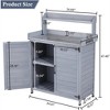 Whizmax Outdoor Potting Bench Table Storage Cabinet, Work Bench with Storage Shelf & Galvanized Tabletop,Gray - 2 of 4