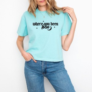 Where You Been Loca  - Women's Boxy Crop Top Graphic T-Shirt - 1 of 4