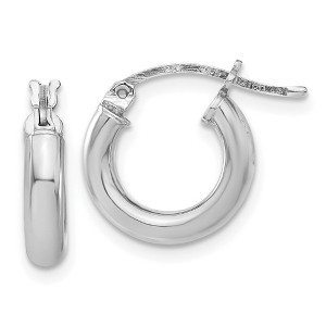 Black Bow Jewelry 3mm, Sterling Silver, Classic Round Hoop Earrings - 14mm (1/2 Inch) - 1 of 4