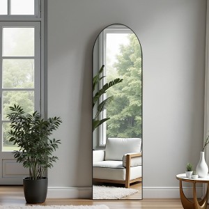57"x20" Arched Full Length Mirror, Full Floor Mirror with Stand, Large Full Body Mirror, Wall Mirror for Bedroom Living Room - 1 of 4