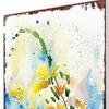 HomeRoots 33" Blue White And Yellow Solid Wood Watercolor Floral Garden Stake - 4 of 4