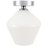Elegant Lighting Gene 1 light Chrome and Frosted white glass Flush mount - 3 of 4