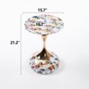 Syemin End Tables End Coffee Table Round Side Table Minimalist Accent Table for Small Spaces and Living Room, White, 15.7"*15.7"*21.2" - 3 of 4