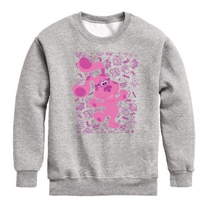 Boys' - Blue's Clues & You! - Magenta Excited Graphic Long Sleeve Fleece Sweatshirt - 1 of 4