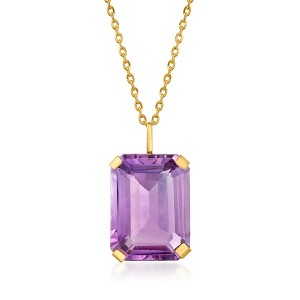 Ross-Simons 10.00 Carat Amethyst Pendant Necklace in 14kt Yellow Gold Size 18 - 1 of 4