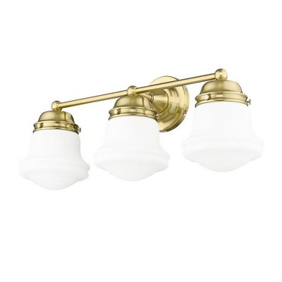Luxe Gold 3-Light Vanity with Matte Opal Glass Shades