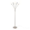LumiSource Led Medusa® 71" Modern Metal Floor Lamp in Stainless Steel White Glass Sconces with 5 Arms - 4 of 4