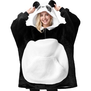 Joyfy Wearable Blanket Hoodie for Kids Adults, Christmas Oversized Flannel Fleece Sweatshirt Blanket, Cozy Blanket Birthday Gift for Family Girls Boys - 1 of 4