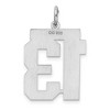 Black Bow Jewelry Sterling Silver, Athletic Collection, Large Polished Number 13 Pendant - 3 of 4