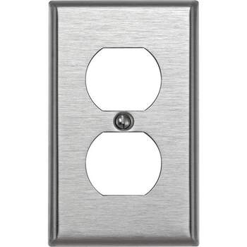 Leviton Silver 1 gang Stainless Steel Duplex Outlet Wall Plate 1 pk