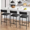 ODK Bar Stools Set of 2, Kitchen Bar Stools with Footrest, 25.5 Inches Upholstered Bar Chairs with Back, 2 Counter Height Barstools for Counter Bar - 3 of 4