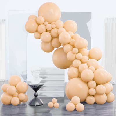 PartyWoo Balloons Nude Boho Apricot Beige 18 12 10 5 Inch 85 pcs